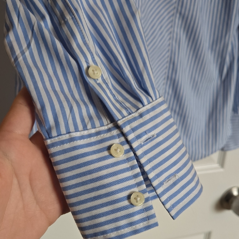 Banana Republic Blue and White Striped Shirt - Picture 4 of 5